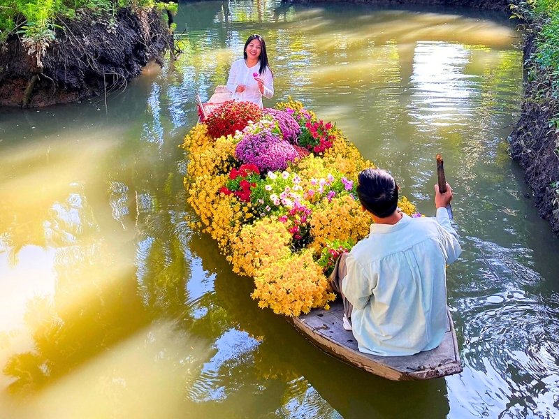 Le delta du Mékong, réputé pour ses vergers, devient un royaume de fleurs éclatantes à l’approche du Tết
