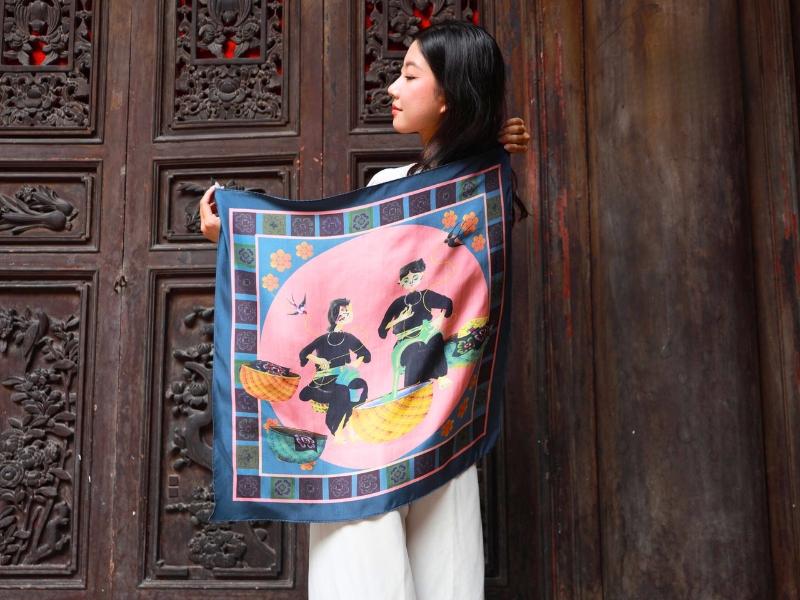 Écharpe en soie vietnamienne