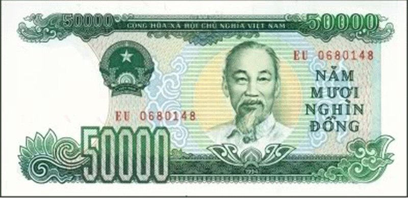 Billet de 50 000 đồng, mis en circulation le 15 octobre 1994, marquant une nouvelle étape dans l’évolution monétaire du Vietnam